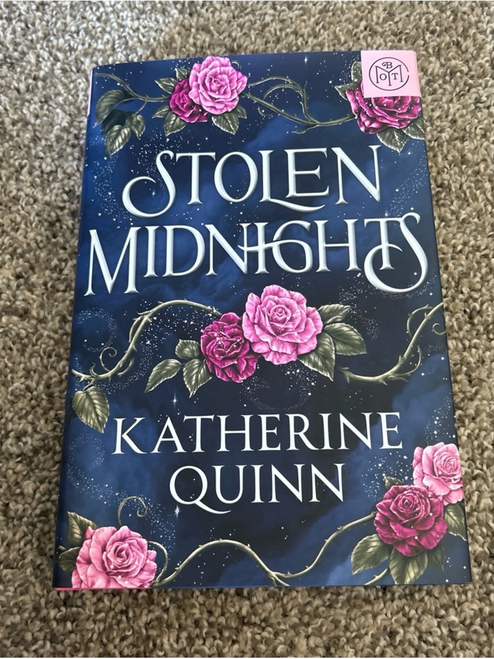 Stolen Midnights by Katherine Quinn - Navy & Pink Floral Hardcover
